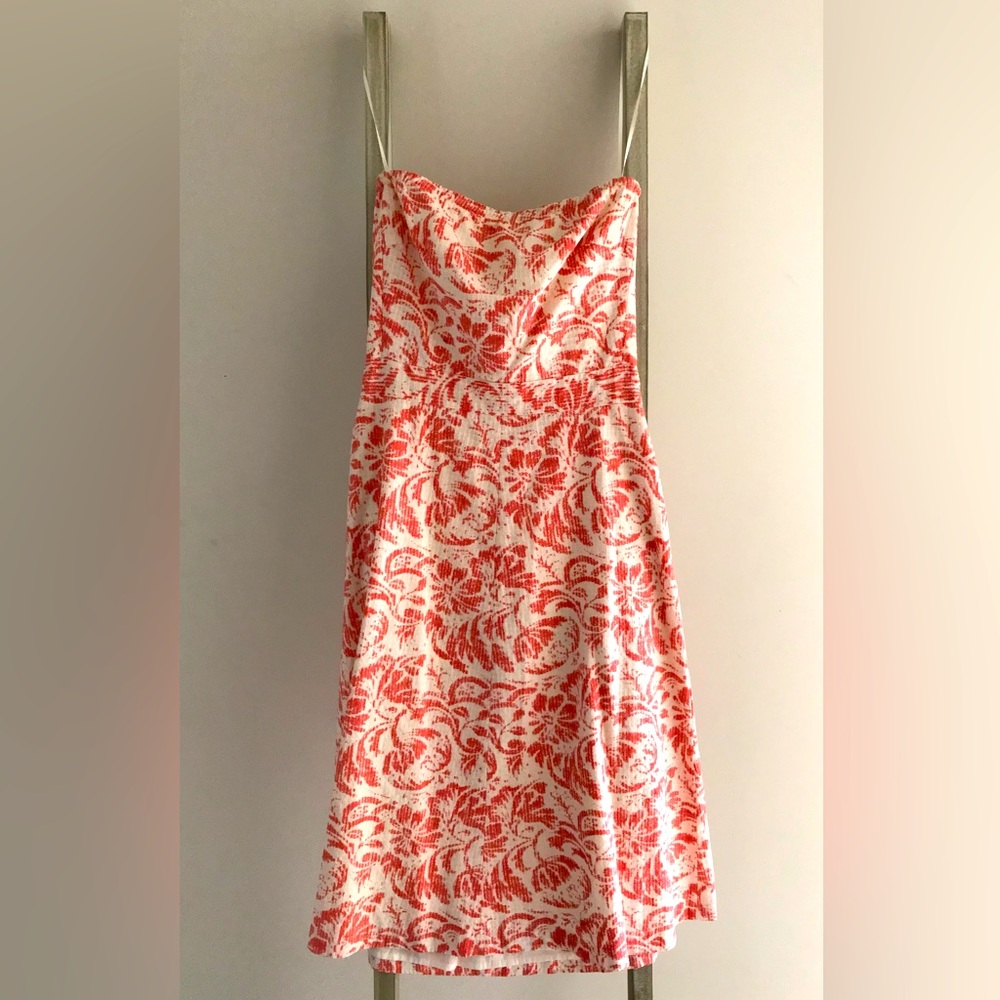 J Crew white & peach floral dress 🍑🧡